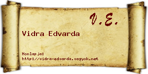 Vidra Edvarda névjegykártya
